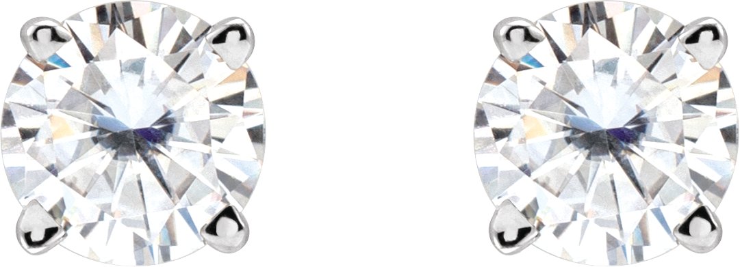 14K White 4.5 mm Round Stuller Lab-Grown Moissanite™ Earrings