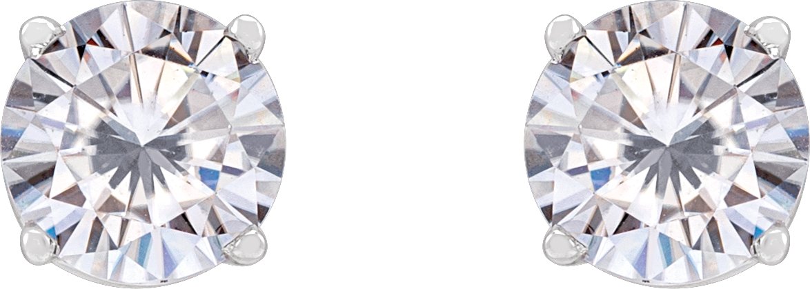 14K White 5.5 mm Round Stuller Lab-Grown Moissanite™ Earrings