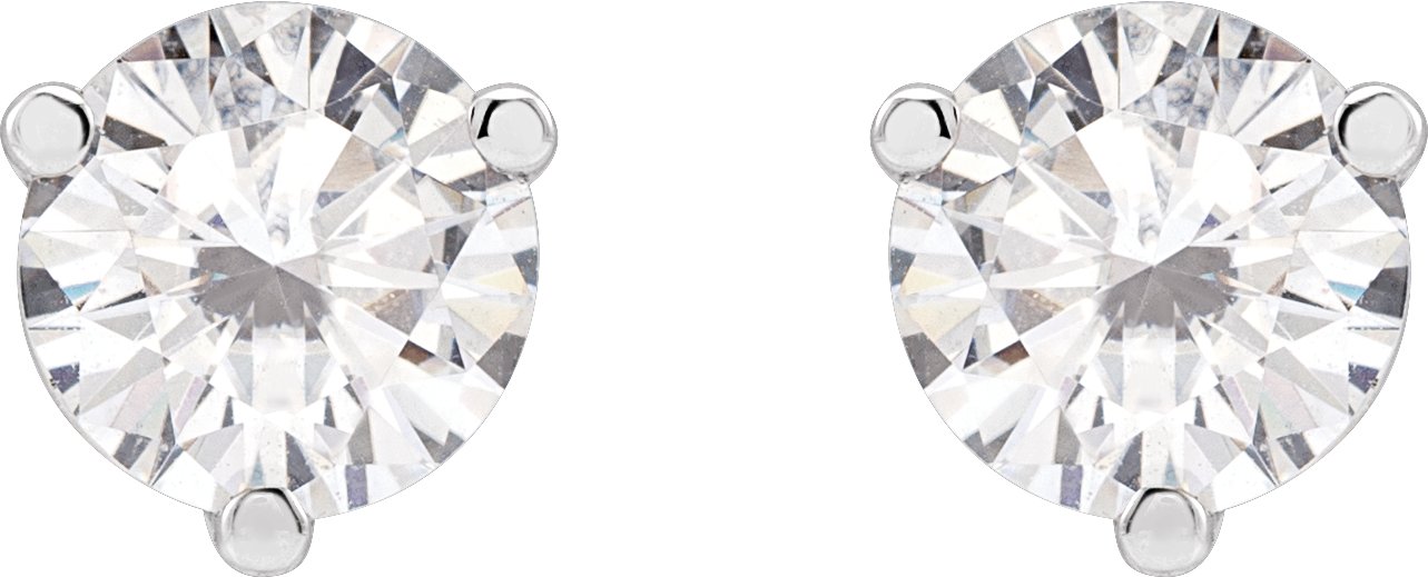 14K White 6 mm Round Stuller Lab-Grown Moissanite™ Earrings