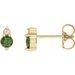 14K Yellow Natural Green Sapphire & .03 CTW Natural Diamond Earrings