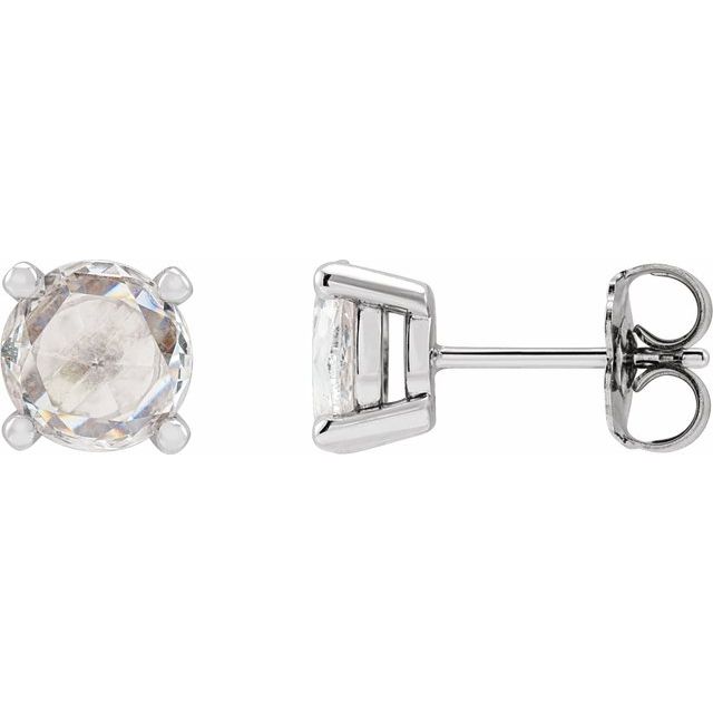 Platinum 1/4 CTW Rose-Cut Natural Diamond Stud Earrings