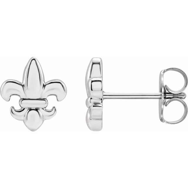 Sterling Silver Fleur-de-Lis Earrings