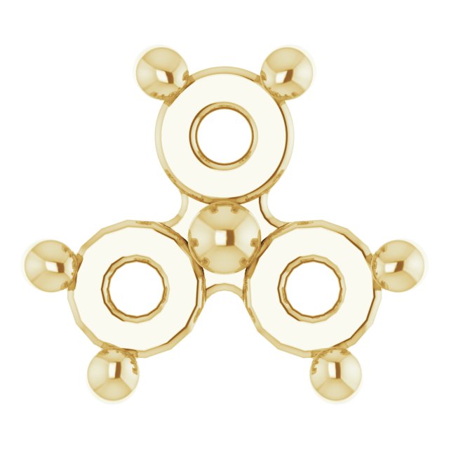 Round Three-Stone Earring Setting