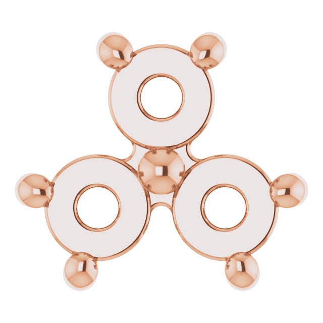 Round Three-Stone Earring Setting