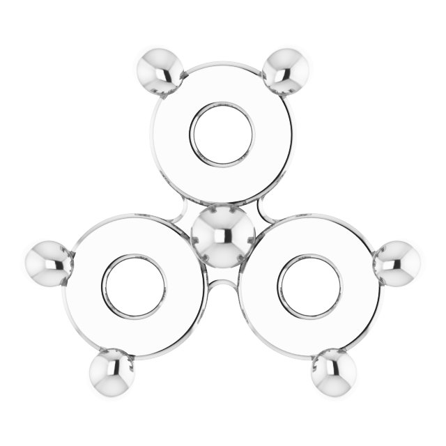Round Three-Stone Earring Setting