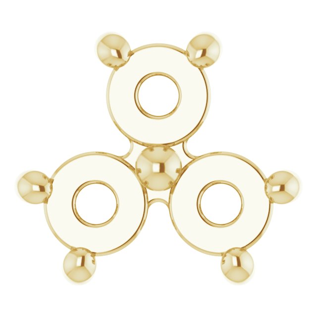 Round Three-Stone Earring Setting