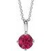 Sterling Silver 6 mm Lab-Grown Ruby Solitaire 16-18