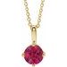 14K Yellow 5 mm Lab-Grown Ruby Solitaire 16-18
