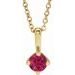 14K Yellow 4 mm Lab-Grown Ruby Solitaire 16-18