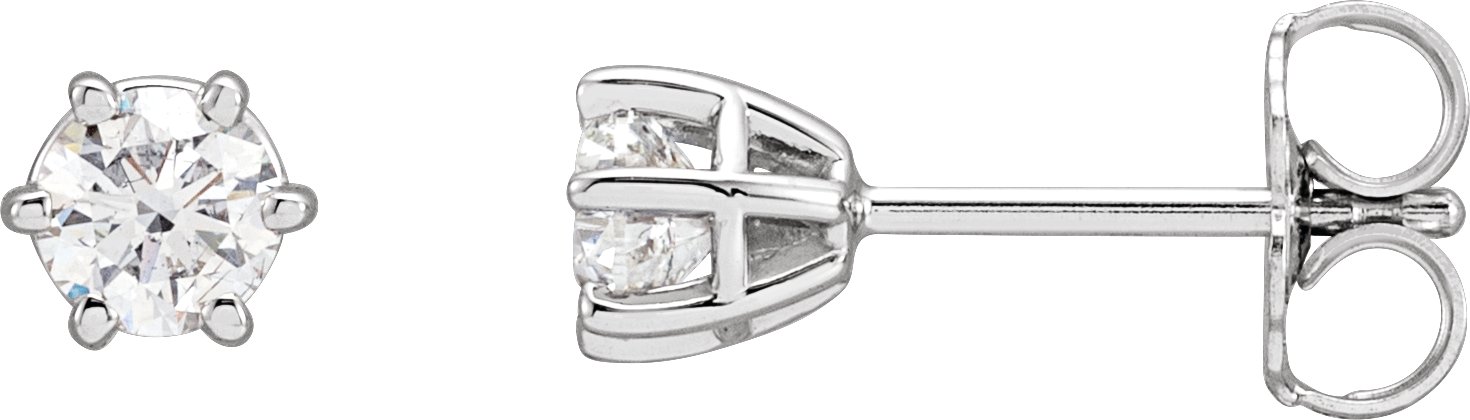 14K White 1/2 CTW Natural Diamond Stud Earrings