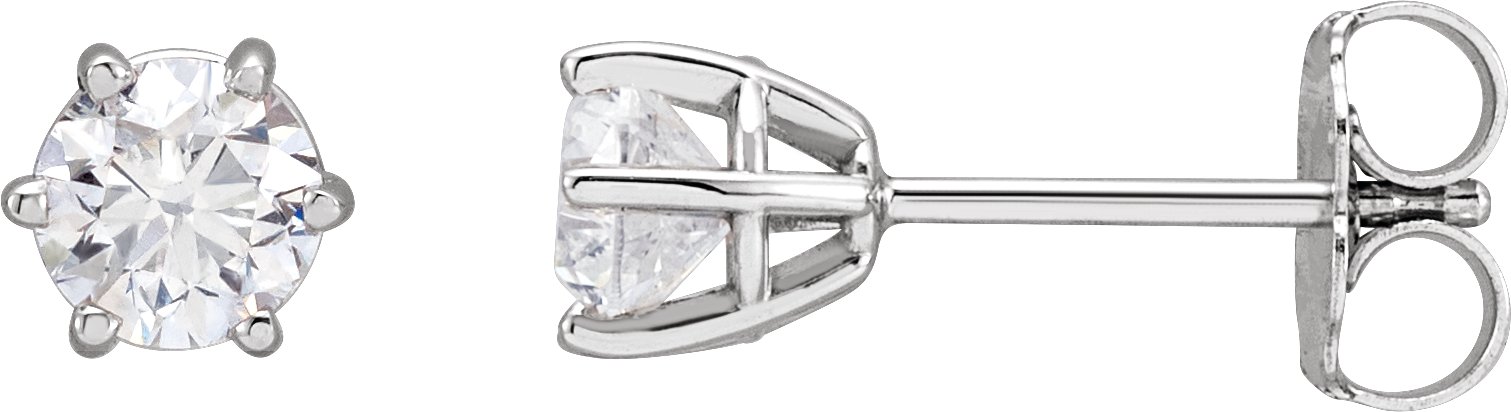14K White 3/4 CTW Natural Diamond Stud Earring