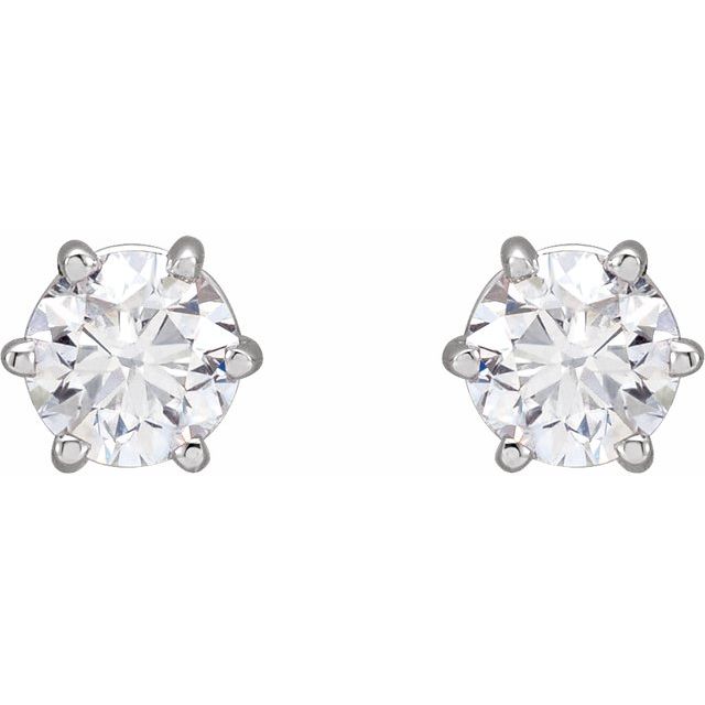 14K White 3/4 CTW Natural Diamond Stud Earring