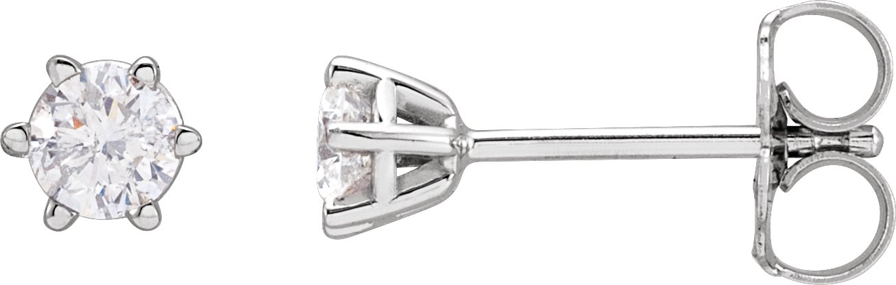 14K White 1/3 CTW Natural Diamond Stud Earrings
