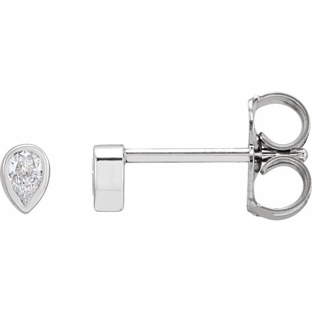 14K White 1/10 CTW Diamond Micro Bezel-Set Earrings