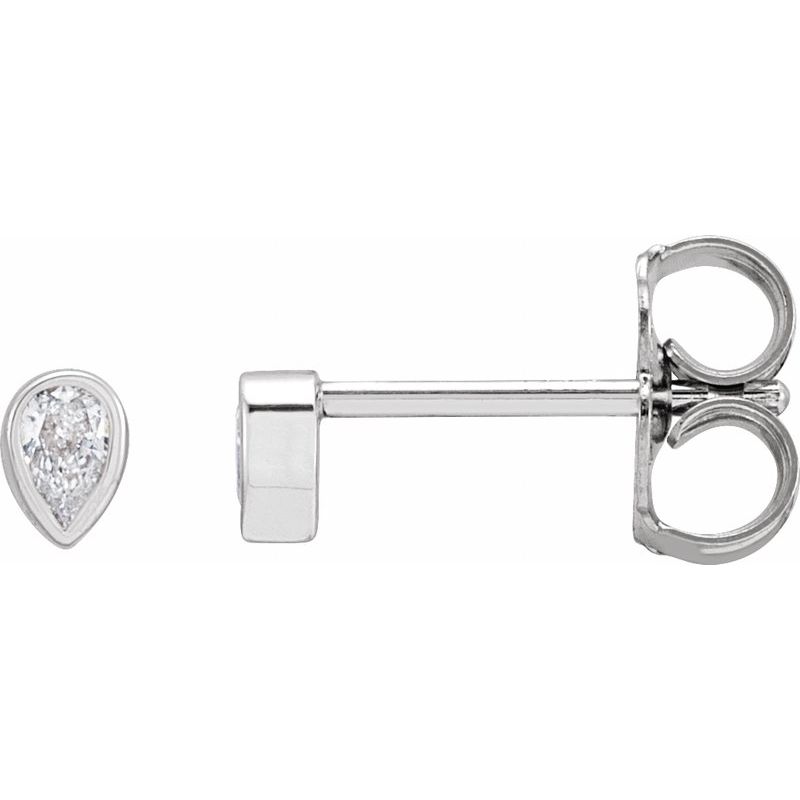 Pear Bezel-Set Stud Earrings