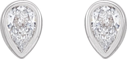 14K White 1/10 CTW Diamond Micro Bezel-Set Earrings