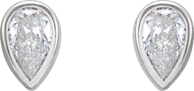 14K White 1/5 CTW Diamond Micro Bezel-Set Earrings