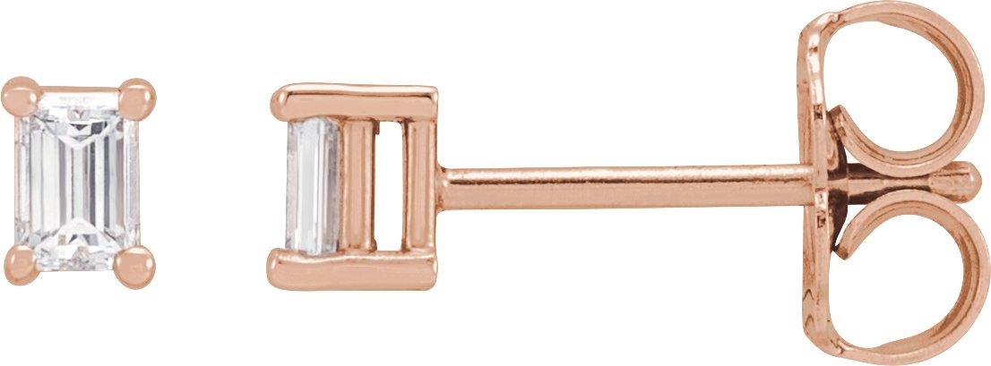 Straight Baguette 4-Prong Stud Earrings