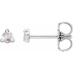 Round Rose-Cut 3-Prong Claw Earrings