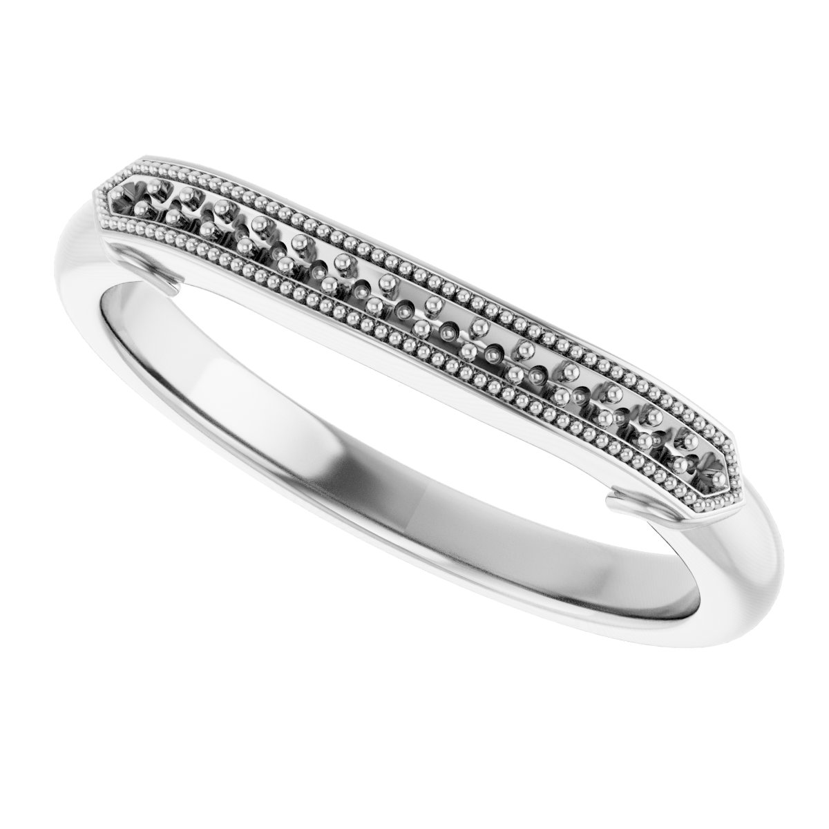 Band Mounting for 7x5 mm Emerald Ring view 5