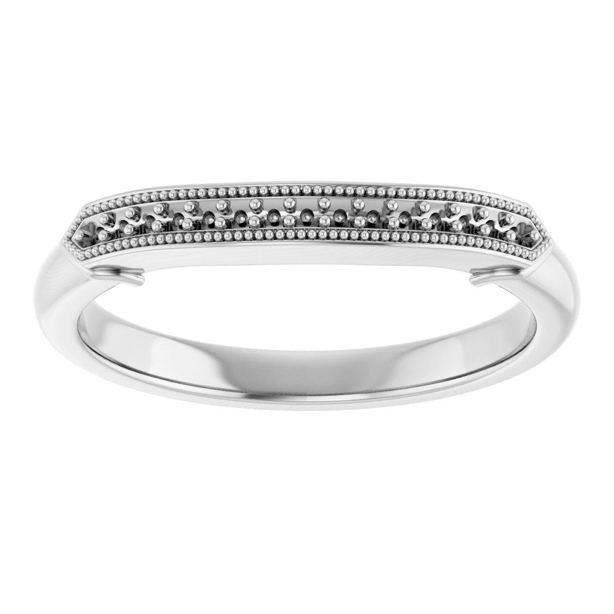 Band Mounting for 7x5 mm Emerald Ring view 3