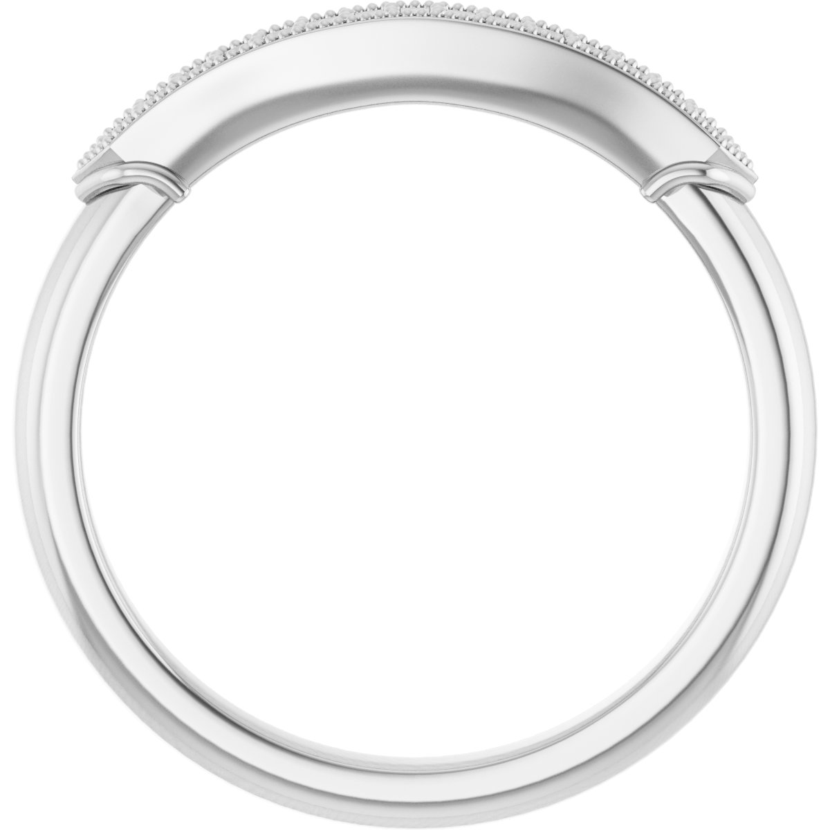 Band Mounting for 7x5 mm Emerald Ring view 2