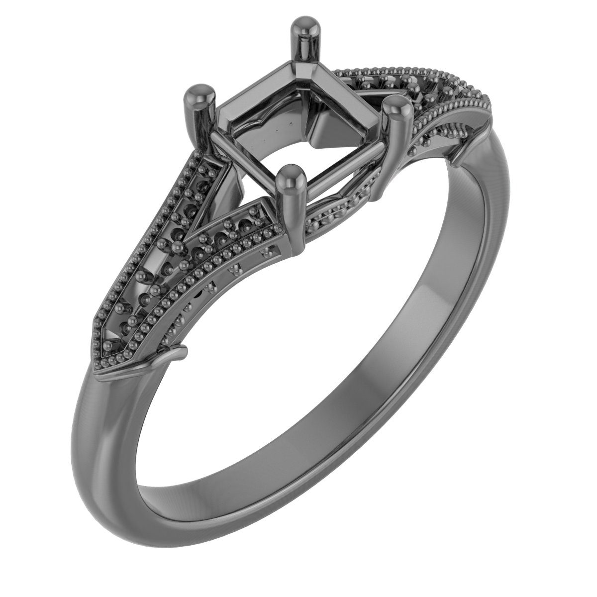 10 mm Cushion Engagement Ring Mounting