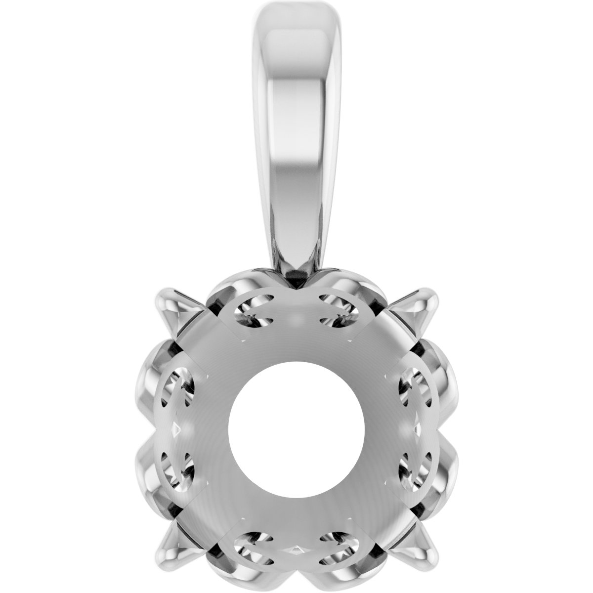 Solitaire 4-Prong Scroll Pendant