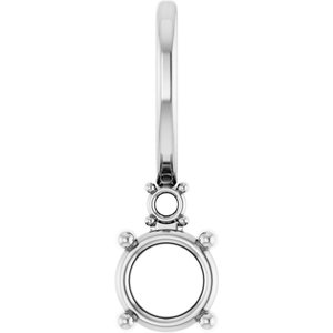 Platinum 4 mm Round Accented Charm/Pendant Mounting