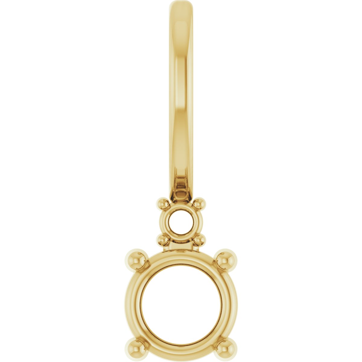 14K Yellow 4 mm Round Accented Charm/Pendant Mounting