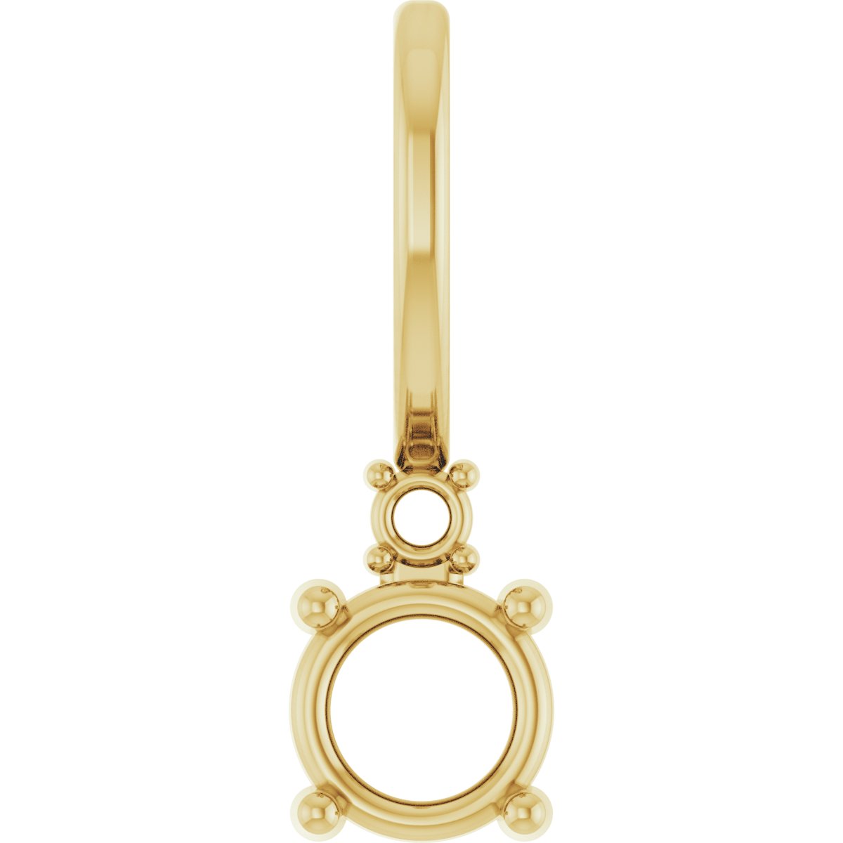 10K Yellow 4 mm Round Accented Charm/Pendant Mounting