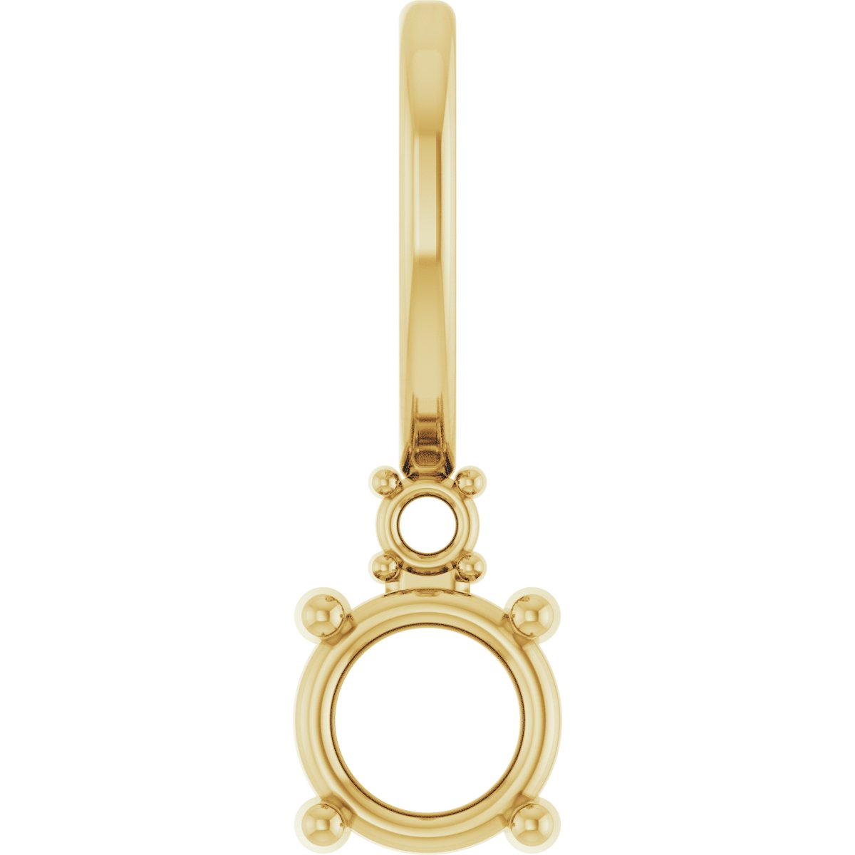 14K Yellow 4 mm Round Accented Charm/Pendant Mounting