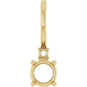 14K Yellow 4 mm Round Accented Charm/Pendant Mounting