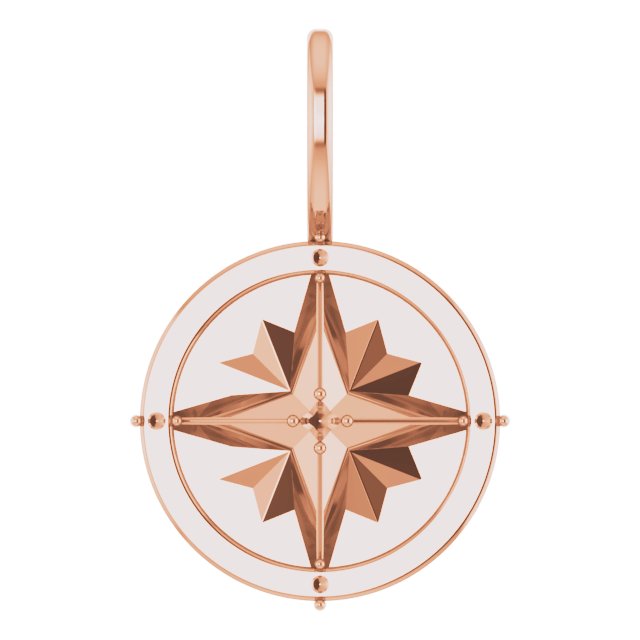 14K Rose Compass Charm/Pendant Mounting