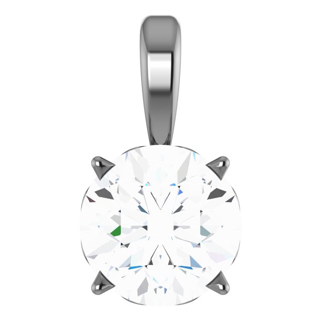 Solitaire 4-Prong Scroll Pendant