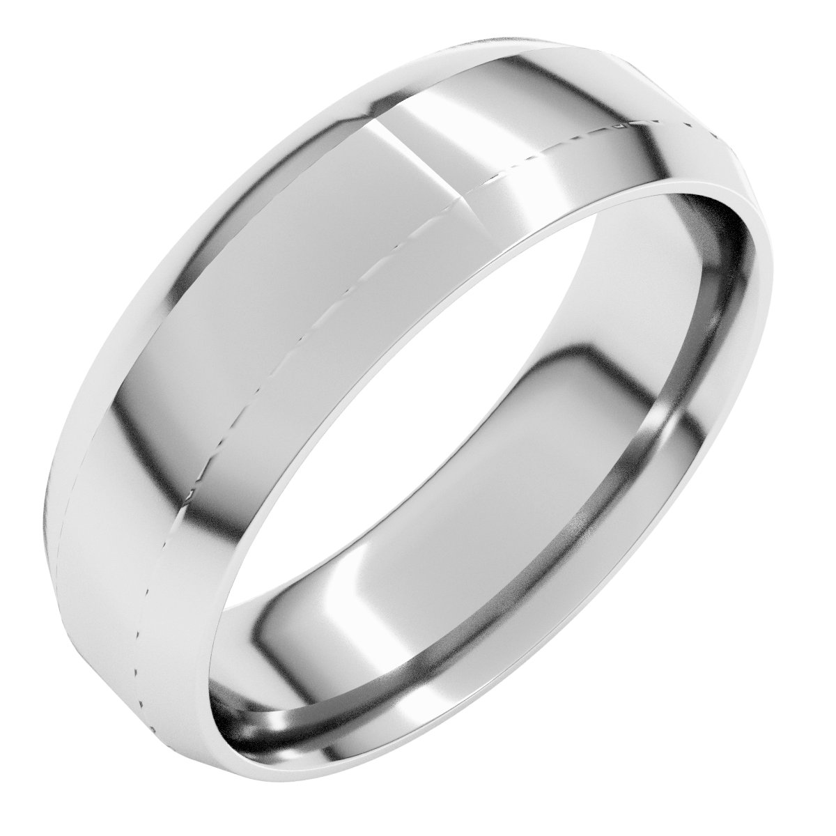 Sterling Silver 6 mm Beveled Edge Comfort Fit Light Band Size 4