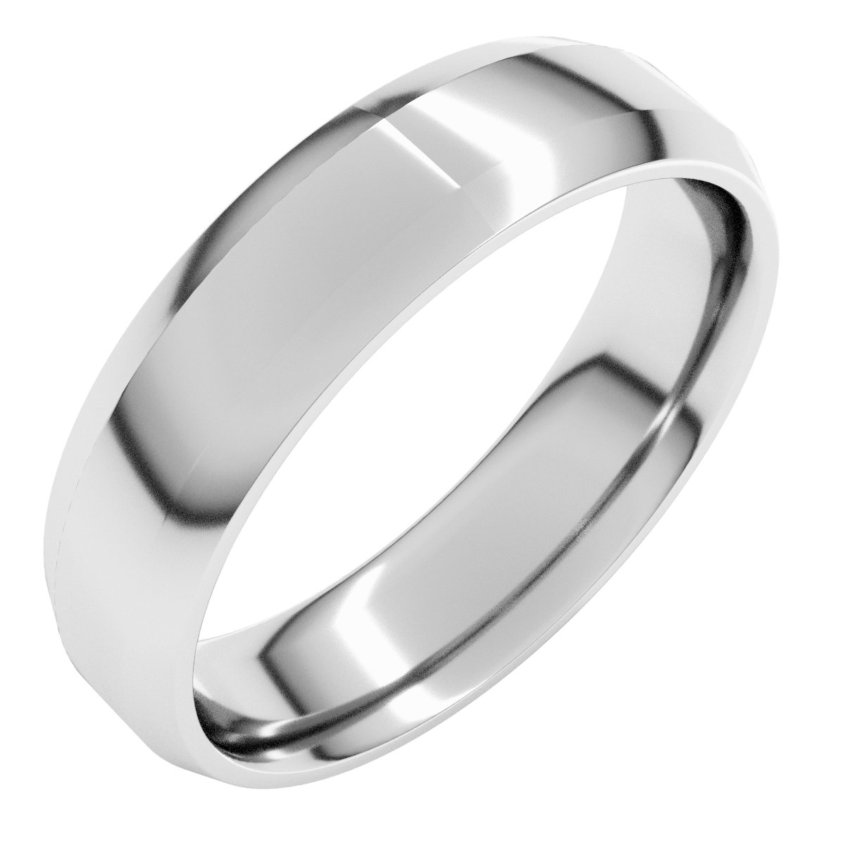 Sterling Silver 5 mm Beveled Edge Comfort Fit Light Band Size 4