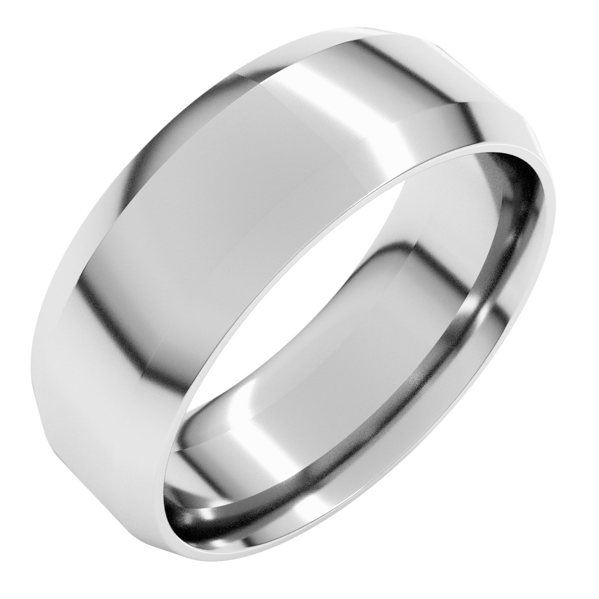 Sterling Silver 7 mm Beveled Edge Comfort Fit Light Band Size 4