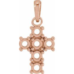 Rose-Cut Cross Necklace or Pendant