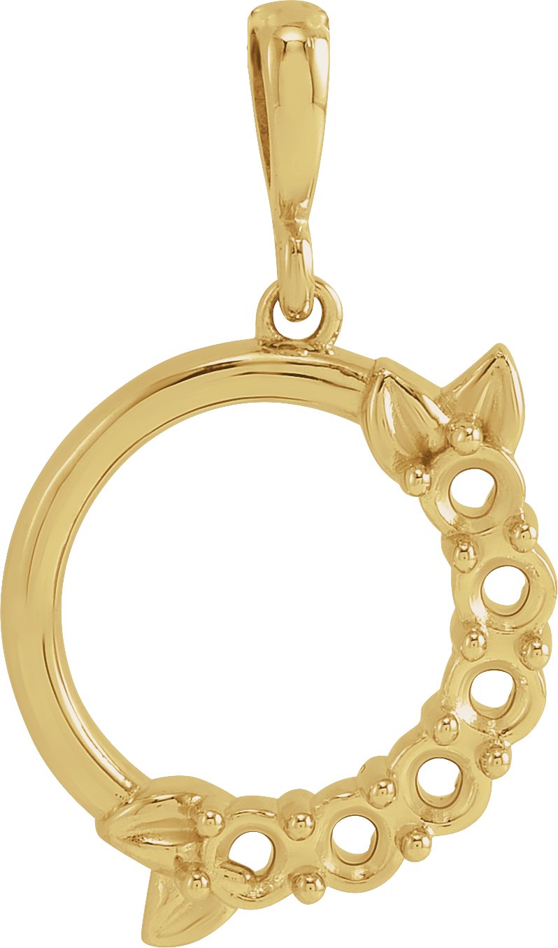 Family Circle Leaf Necklace or Pendant