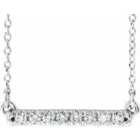 Sterling Silver 1/8 CTW Natural Diamond French-Set Bar 18