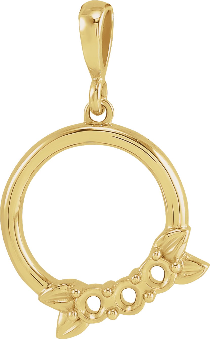 Family Circle Leaf Necklace or Pendant