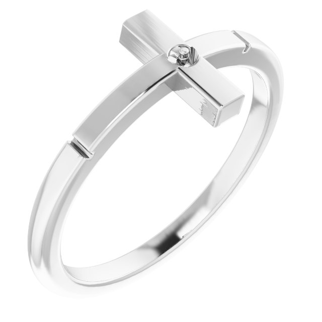 Pearl Sideways Cross Ring