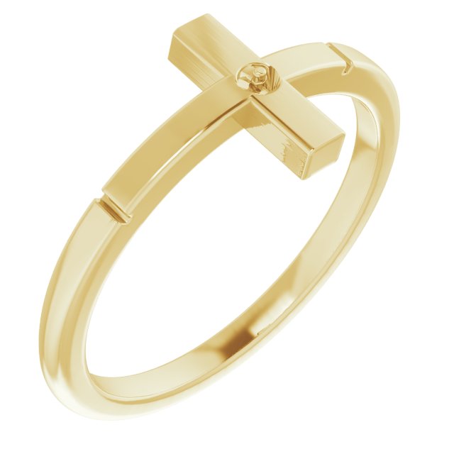 Pearl Sideways Cross Ring