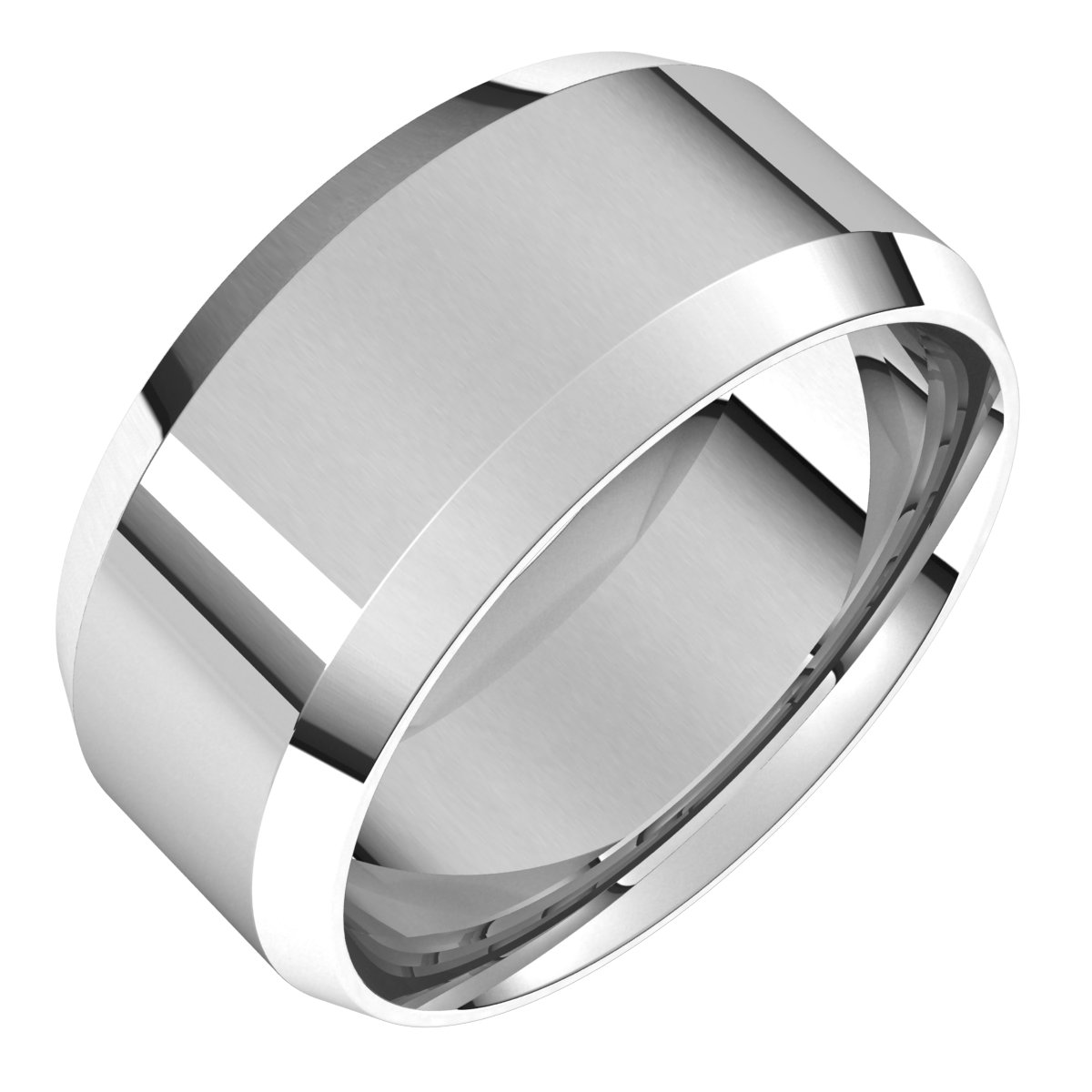 Platinum 9 mm Beveled Edge Comfort Fit Light Band Size 4