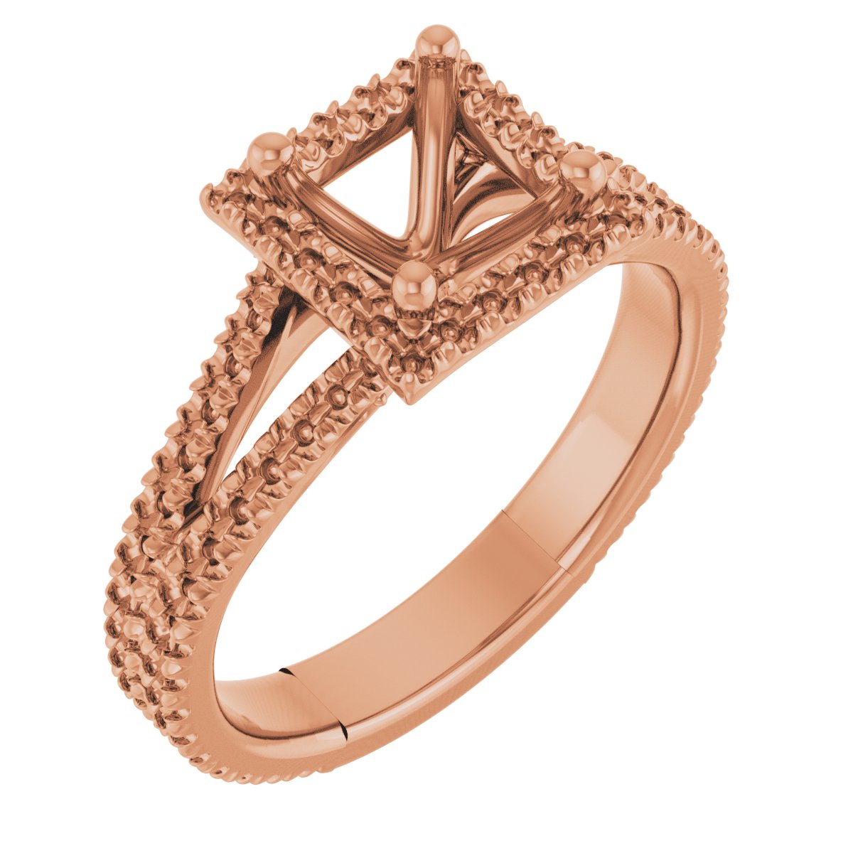 French-Set Halo-Style Engagement Ring or Band