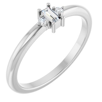 Platinum .08 CTW Natural Diamond Stackable Ring Ref 18628611
