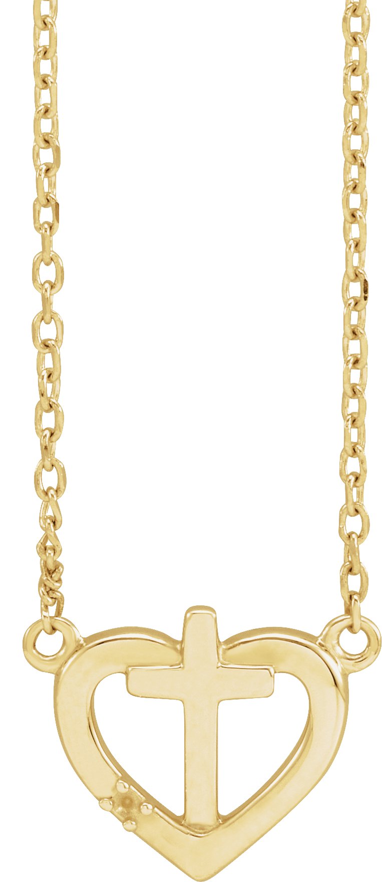 Heart & Cross Necklace or Center