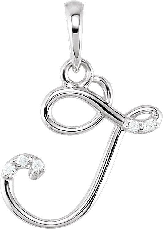 .025 CTW Natural Diamond Initial W 18" Necklace