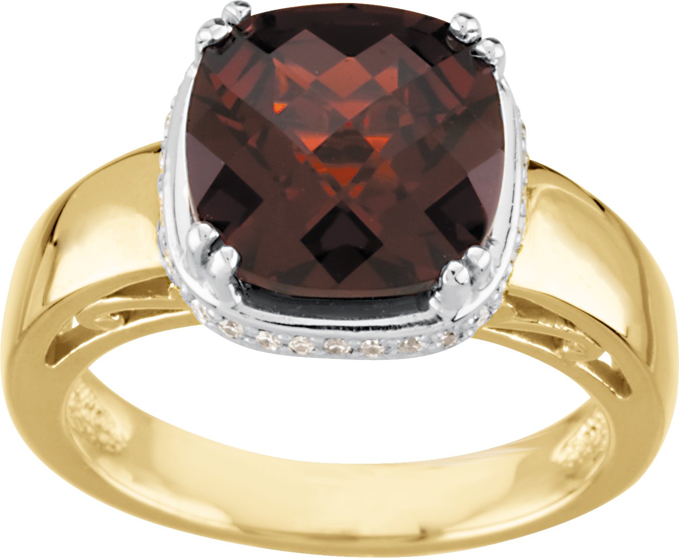 Natural Mozambique Garnet & 1/6 CTW Natural Diamond Ring view 3